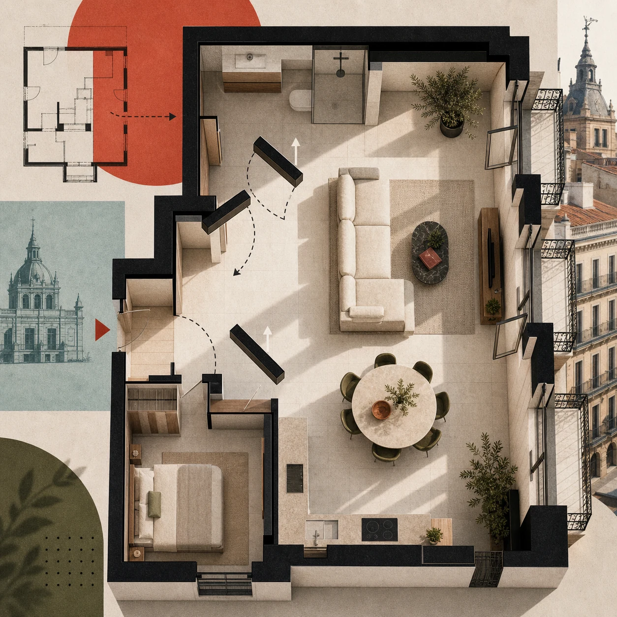 Renovatie van een open appartement in Madrid Wanneer openstellen en hoe het goed te doen