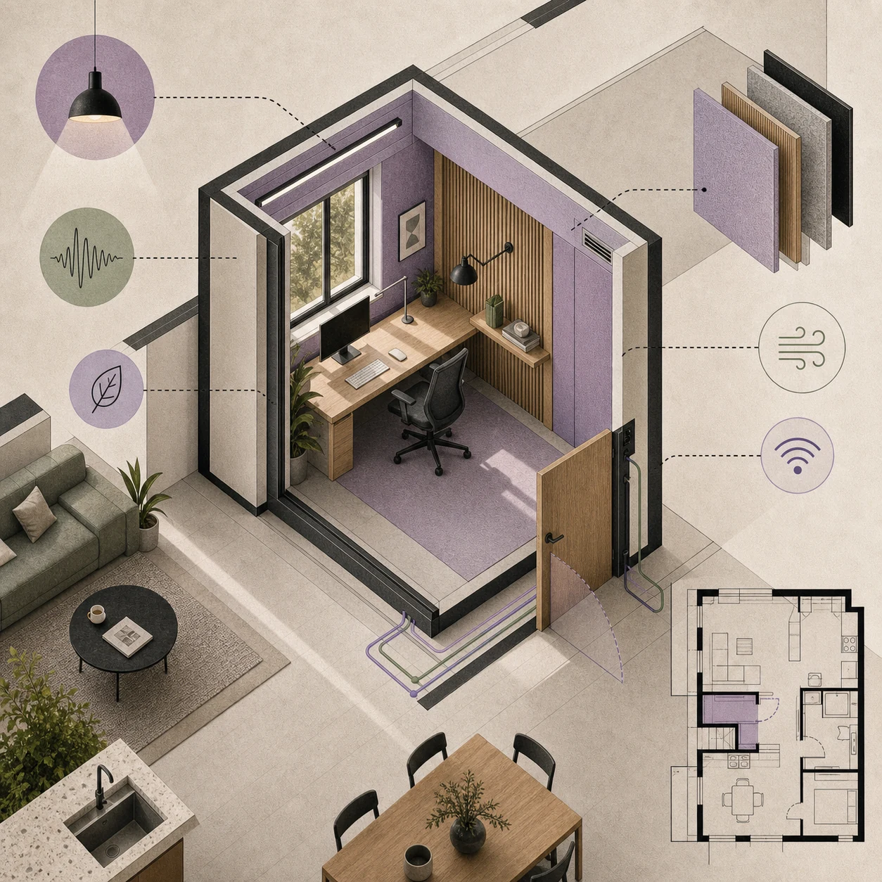 Een thuiskantoor ontwerpen dat echt werkt: Architectuur en interieurs voor werken op afstand