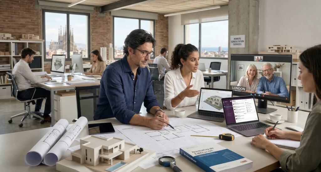 Anlita en arkitekt i Spanien eller Grekland när du inte bor där